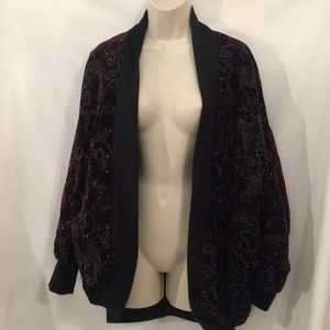 Vintage Rhinestone Beaded Oversize Bomber Jacket